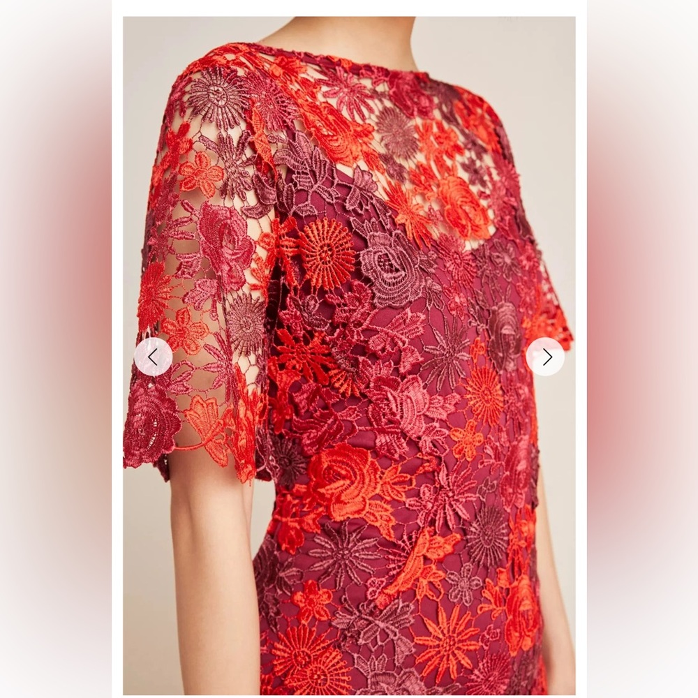 Eva Franco Anthropologie NWT Brigitte Embroidered & Lined Midi Dress Size 6 - Picture 4 of 5